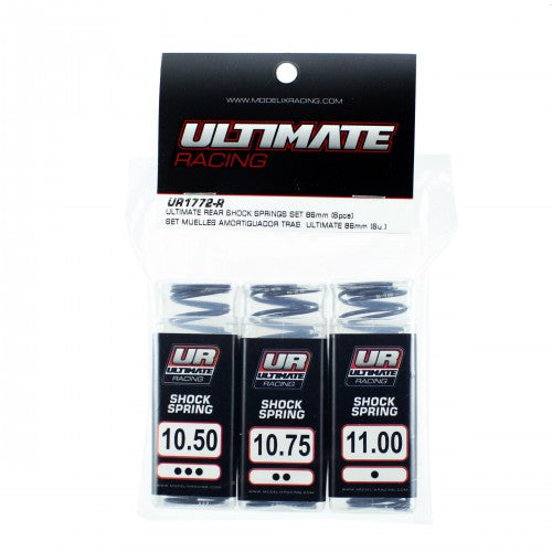 Ultimate Racing Rear Shock Springs Set 86mm (6pcs) για 1/8 Off-Road 16mm Shocks