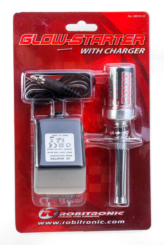 Glow Starter 2000 mAh & Charger (Blister Pack) - RACERC