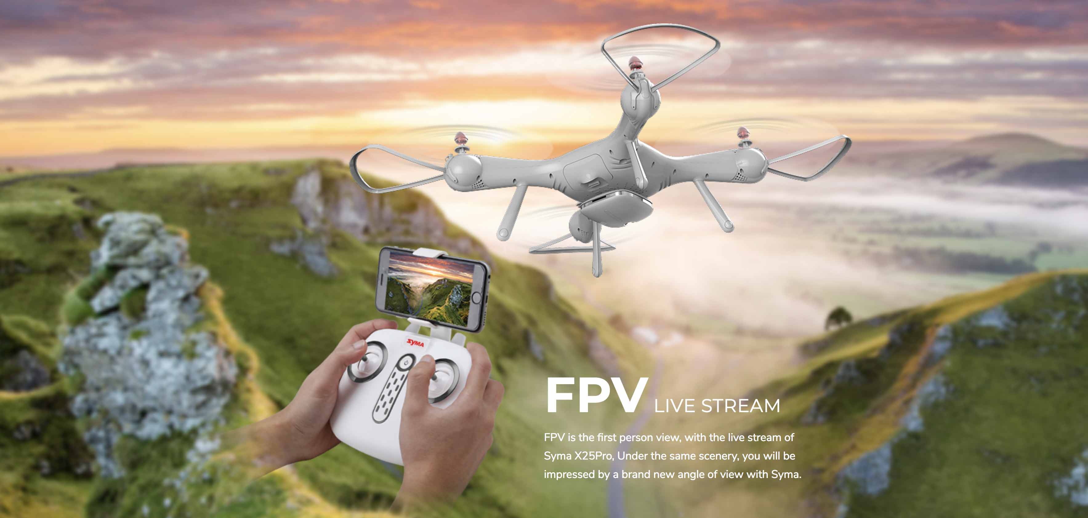 Syma X25 Pro drone with Dual GPS and intelligent flight modes - RACERC