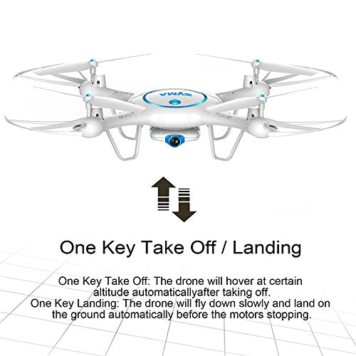 Syma X5UW Wifi FPV 720P HD Camera Quadcopter Drone with Flight Plan Route App Control & Altitude Hold Function - RACERC