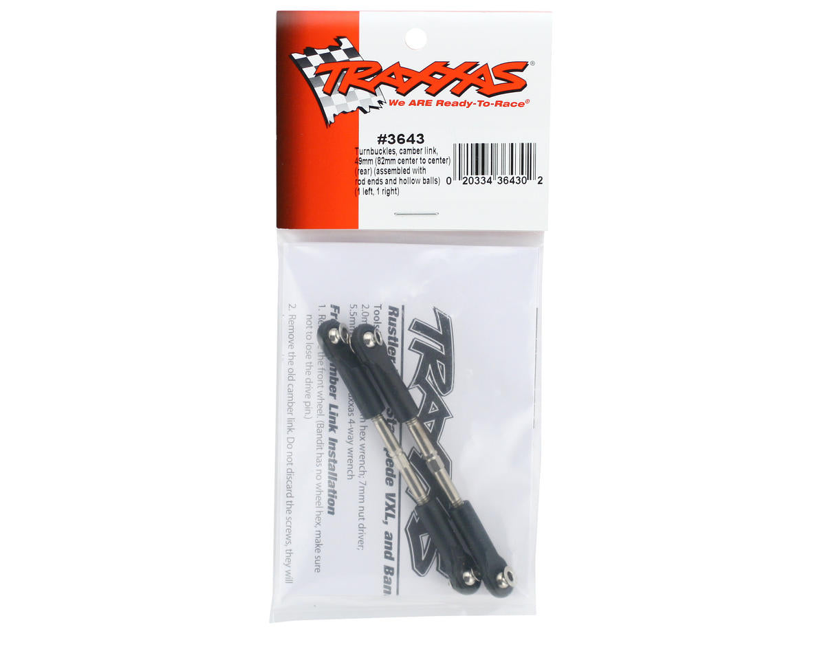 Traxxas 49mm Camber Link Turnbuckle 82mm – Ρυθμιζόμενες Ντίζες Camber με Rod Ends 2τμχ