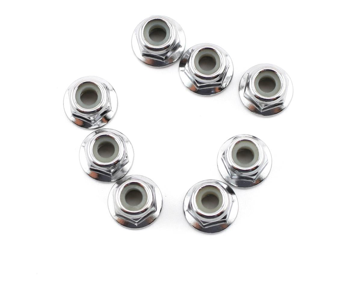 Traxxas 4mm Steel Flanged Serrated Nylon Locknut (8pcs)