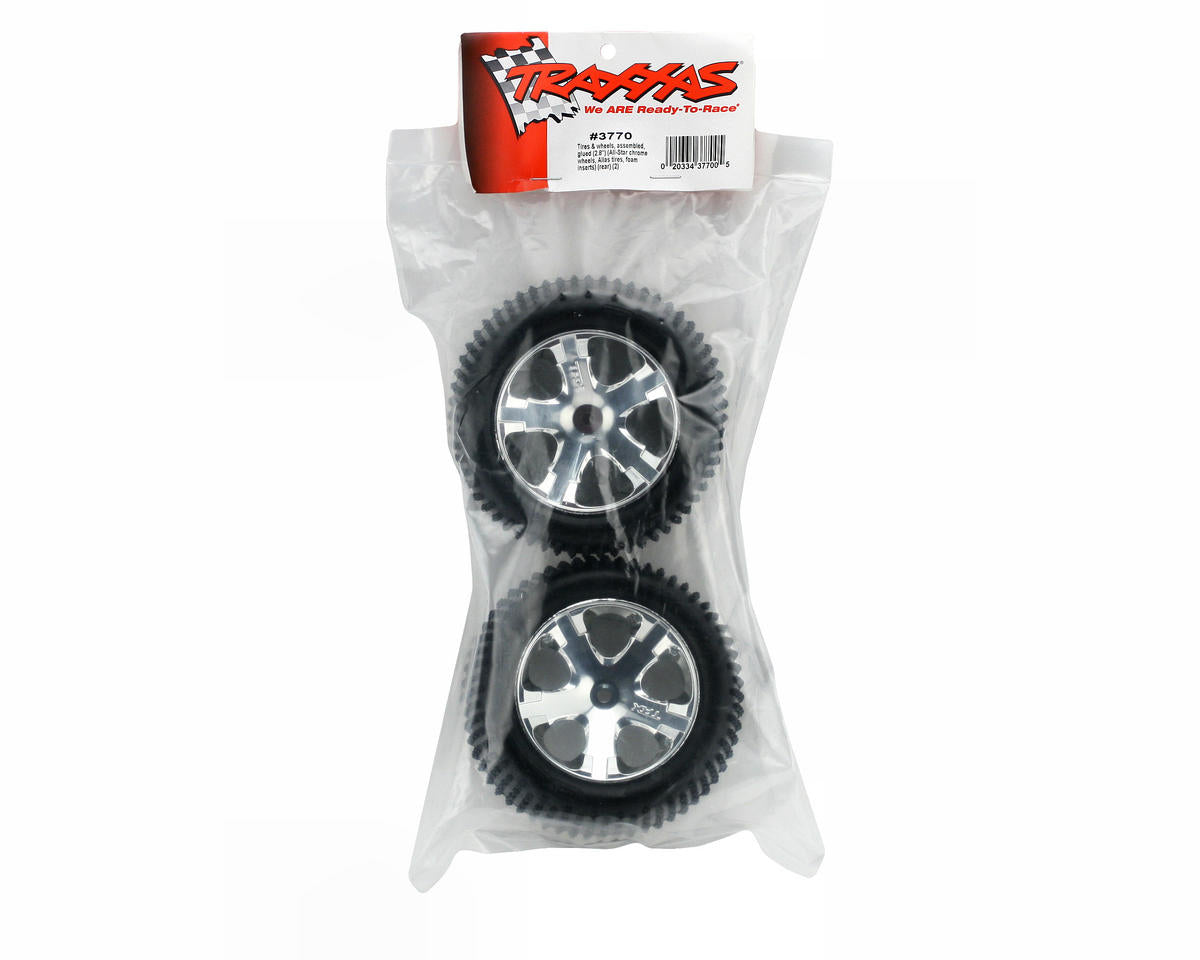 Traxxas Alias Rear Tires w/All-Star Wheels (2) (Chrome) (Standard)