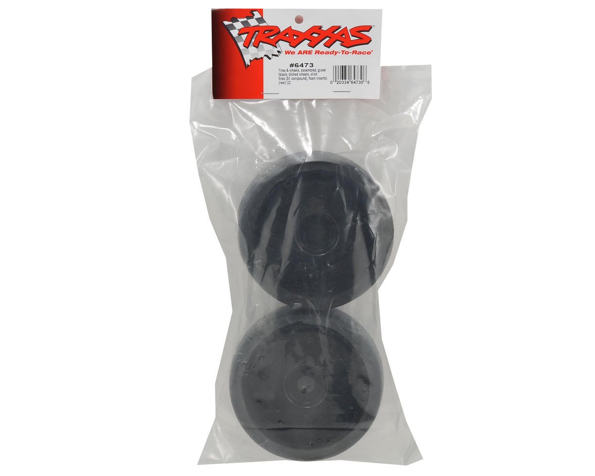 Traxxas XO-1 Rear Tire w/Dish Wheels (2) (Black) (S1)