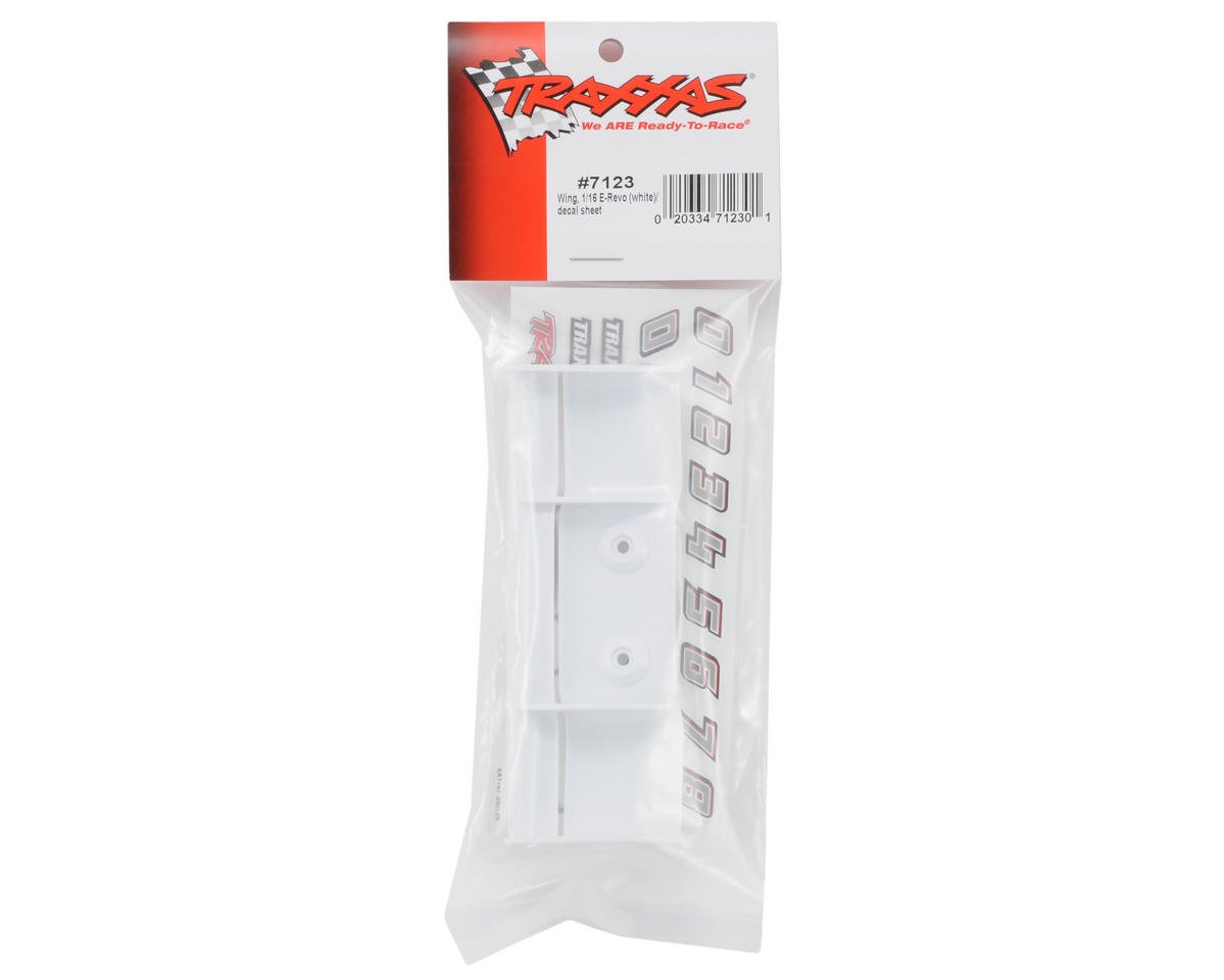 Traxxas 1/16 E-Revo Wing w/Decal Sheet (White)