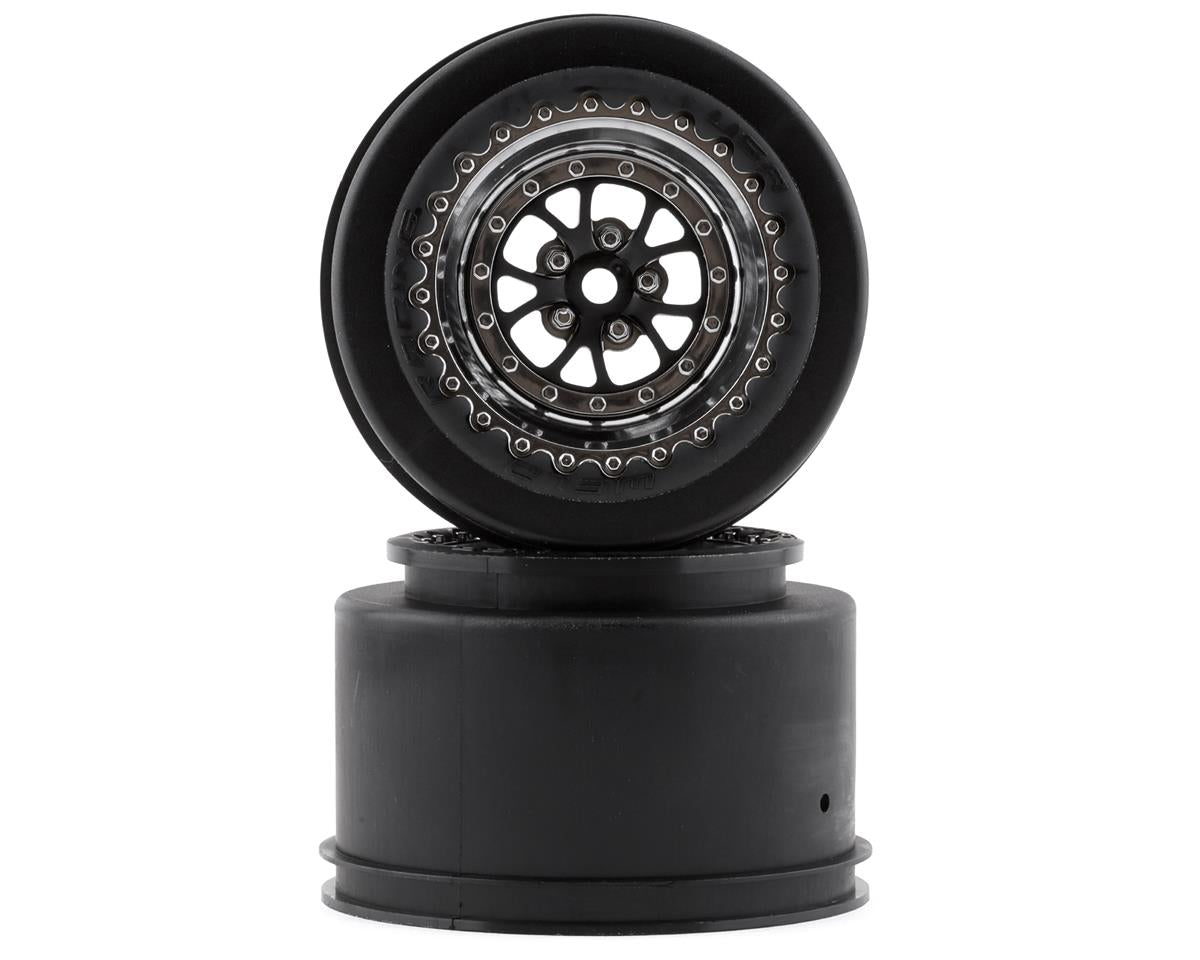 Traxxas Weld 2.2/3.0 Drag Racing Rear Wheels w/12mm Hex (Chrome w/Black) (2)