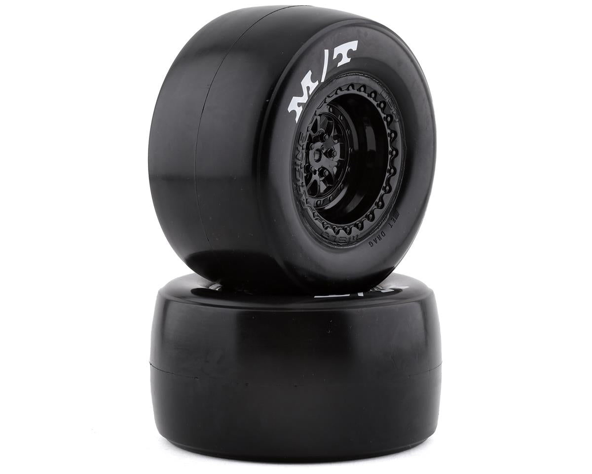 Traxxas Drag Slash Rear Pre-Mounted Tires (Gloss Black) (2) w/Weld Wheels & 12mm Hex