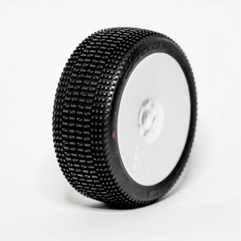 OGO RACING 1:8 BUGGY WIND MEDIUM/SOFT PRE-MOUNTED WHITE 2PCS ( NO GLUED )