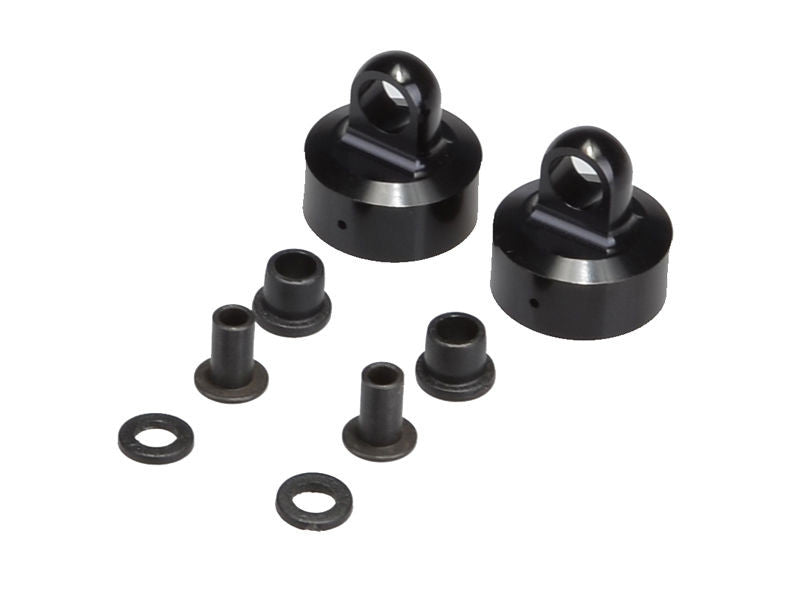 THE Aluminium One-Piece Shock Cap for Silk Shocks, Includes mounting hardware: 2pcs, plastic shim, plastic bushing and steel bushing - RACERC