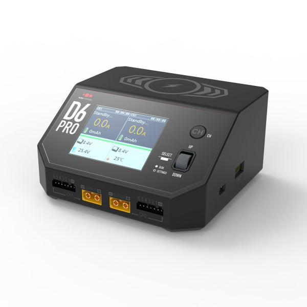 New D6 Pro Dual Smart Charger AC/DC 2 x 325W 16A colour LCD
